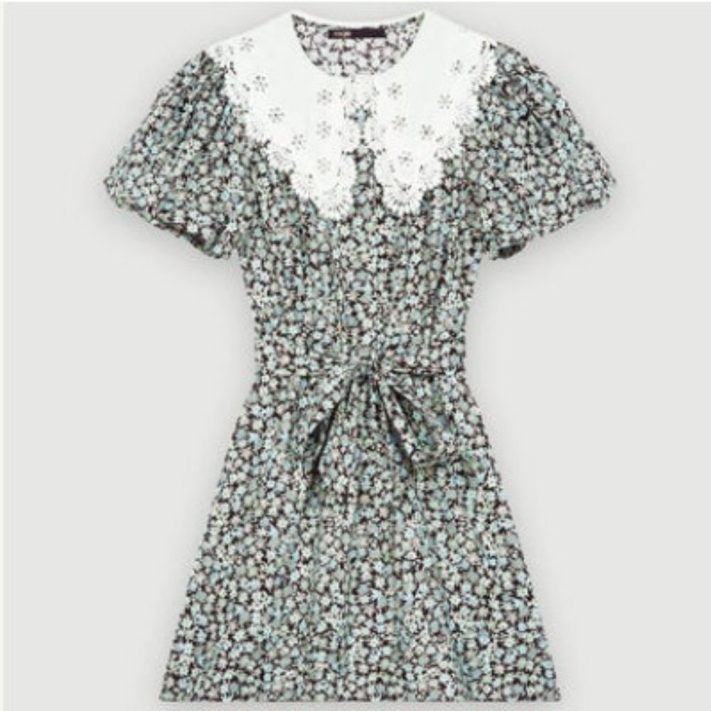 Maje PRINTED COTTON ROMPER